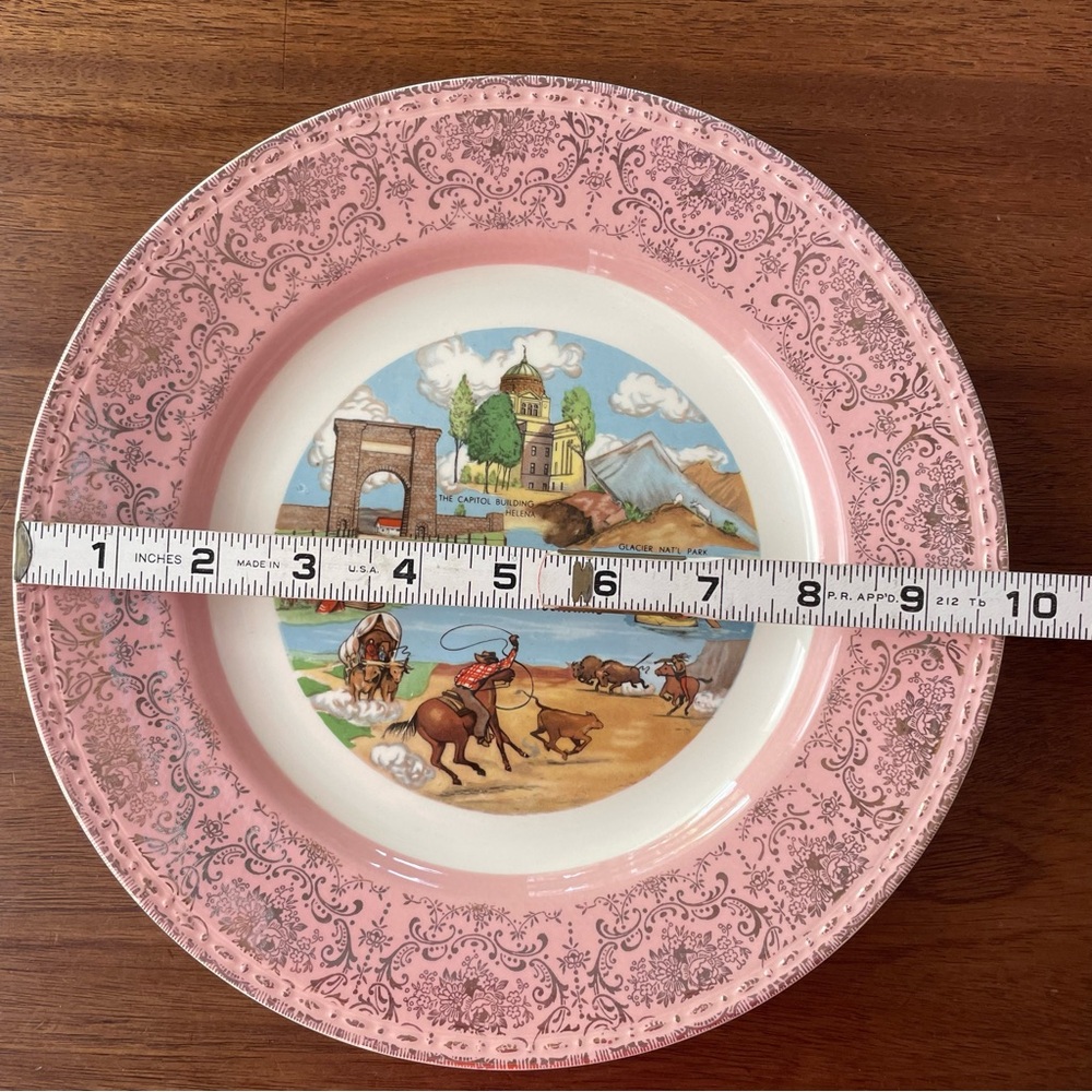 Vintage Montana State Collectible Souvenir Commemorative Plate 10 Inch - Picture 9 of 9
